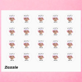 Aangepaste babygezicht foto tekst nieuwe oom ronde sticker