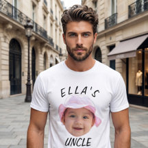Aangepaste babygezicht foto tekst nieuwe oom