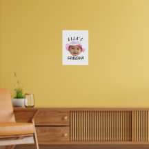 Aangepaste babygezicht foto tekst oma