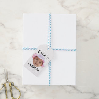 Aangepaste babygezicht foto tekst opa cadeaulabel