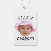 Aangepaste babygezicht foto tekst opa cadeaulabel (Voorkant)