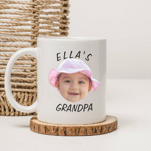 Aangepaste babygezicht foto tekst opa koffiemok