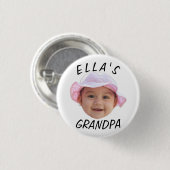 Aangepaste babygezicht foto tekst opa ronde button 3,2 cm (Voorkant /achterkant)