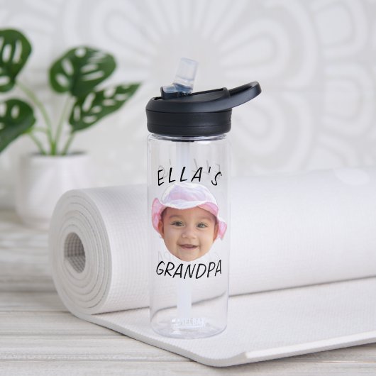 Aangepaste babygezicht foto tekst opa waterfles (Yoga (Gedraaid) )