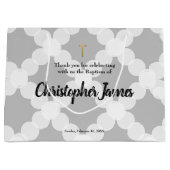 Aangepaste babyjongen baptisme Goud Kruis Groot Cadeauzakje (Voorkant)