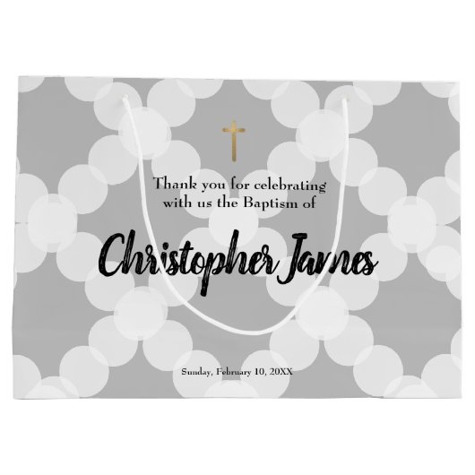 Aangepaste babyjongen baptisme Goud Kruis Groot Cadeauzakje (Achterkant)