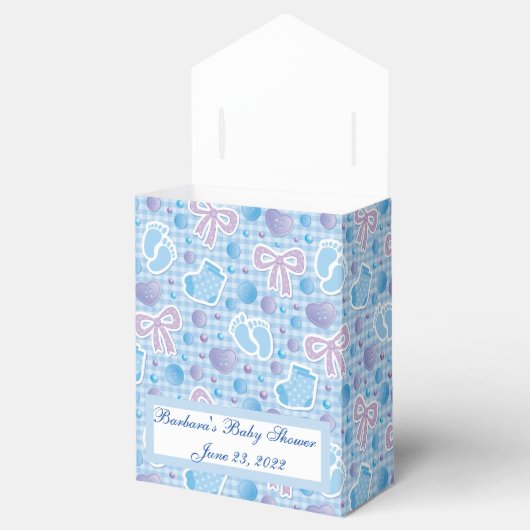 Aangepaste babyjongen bedankdoosjes (Geopend)