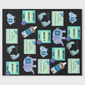 Aangepaste babyjongen cadeaupapier (Vlak)