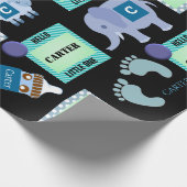 Aangepaste babyjongen cadeaupapier (Hoek)