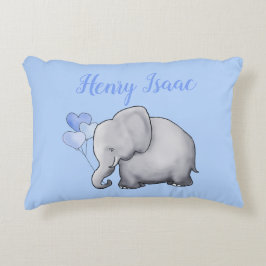Aangepaste babyjongen Elephant Nursery Decoratief Kussen