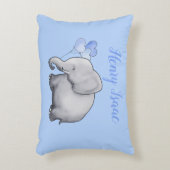 Aangepaste babyjongen Elephant Nursery Decoratief Kussen (Voorkant(Verticaal))