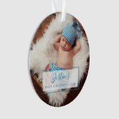 Aangepaste babyjongen Foto voor eerste kerstdag Ornament (voorkant)