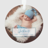 Aangepaste babyjongen Foto voor eerste kerstdag Ornament (achterkant)