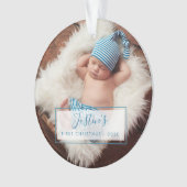 Aangepaste babyjongen Foto voor eerste kerstdag Ornament (voorkant)