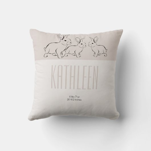 Aangepaste babymeisjes - Vogelinformatie Kussen (Achterkant)