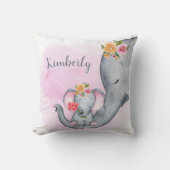 Aangepaste babyolifant kinderkamer kussen (Voorkant)
