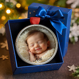Aangepaste babyornament – droom zachtjes metalen ornament