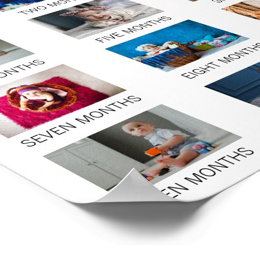 Aangepaste baby's Eerste jaar Poster Modern 1e ver (Hoek)