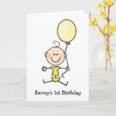 Aangepaste baby's eerste kaart (Gele Bloem)