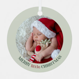 Aangepaste Baby's Eerste Kerstmis Foto Metalen Ornament