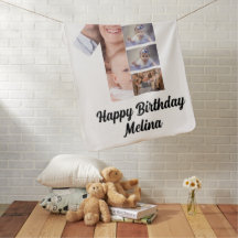 Aangepaste baby's eerste verjaardag 4 Fotocollage