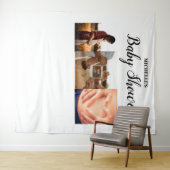 Aangepaste babyshower naam meerdere foto's aanstaa wandkleed (In Situ (horizontaal))