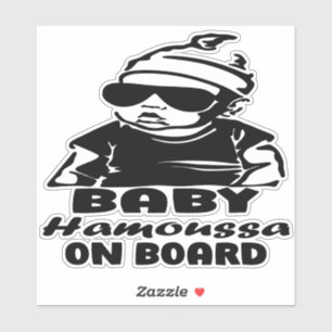 Aangepaste babysnaam op boord - Baby Hamoussa Sticker