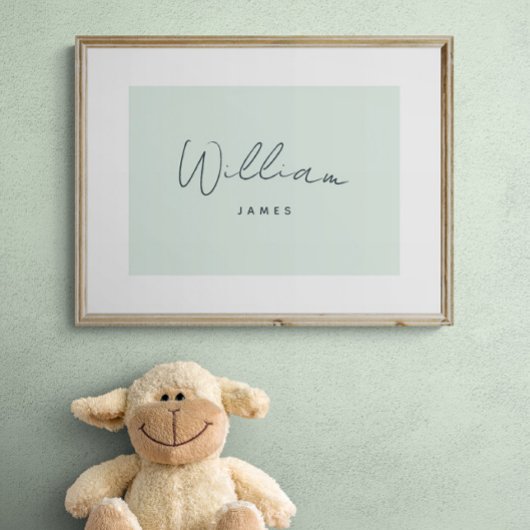 Aangepaste babyspeelkleurnursery decor pastelgroen poster