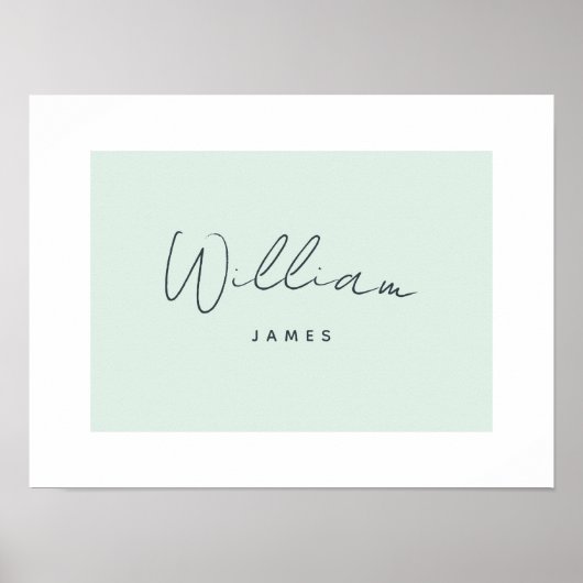 Aangepaste babyspeelkleurnursery decor pastelgroen poster (Voorkant)