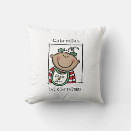 Aangepaste babyteonkant voor eerste Kerstmis Kussen