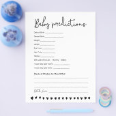 Aangepaste babyvoorspellingen baby shower spel neu flyer (Enkel)