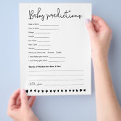 Aangepaste babyvoorspellingen baby shower spel neu flyer (Hand)