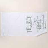 Aangepaste Bach Club Bachelorette Retro Cocktail G Strandlaken (Voorkant)