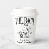Aangepaste Bach Club Bachelorette Retro Cocktail Z Papieren Bekers (Achterkant)