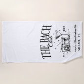 Aangepaste Bach Club Bachelorette Retro Cocktail Z Strandlaken (Voorkant)