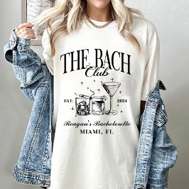 Aangepaste Bach Club Bachelorette Retro Cocktail Z T-shirt