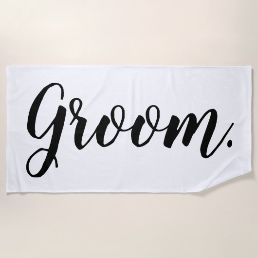 Aangepaste Bachelor Groom Beach Towel Strandlaken (Voorkant)