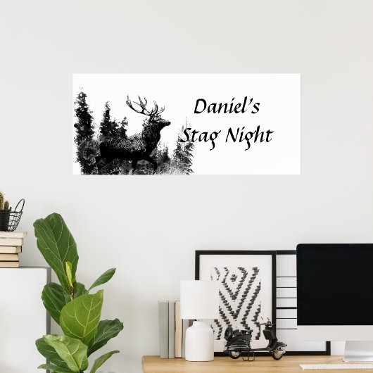 Aangepaste bachelor-nachtbanner poster (Thuiskantoor)