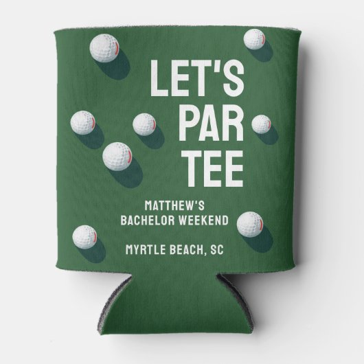 Aangepaste Bachelor Party Golfreis Let's Par T-shi Blikjeskoeler (Voorkant)