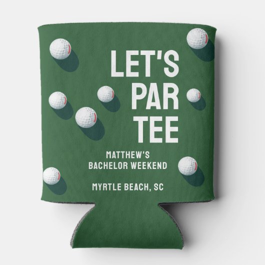 Aangepaste Bachelor Party Golfreis Let's Par T-shi Blikjeskoeler (Achterkant)