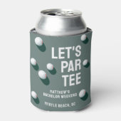 Aangepaste Bachelor Party Golfreis Let's Par T-shi Blikjeskoeler (Blikje Voorkant)