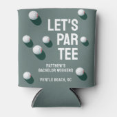 Aangepaste Bachelor Party Golfreis Let's Par T-shi Blikjeskoeler (Voorkant)