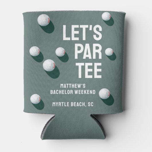 Aangepaste Bachelor Party Golfreis Let's Par T-shi Blikjeskoeler (Voorkant)