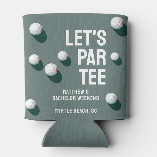Aangepaste Bachelor Party Golfreis Let's Par T-shi Blikjeskoeler (Achterkant)