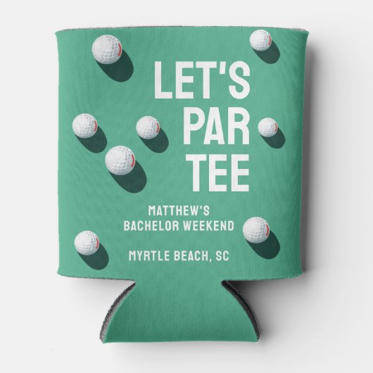 Aangepaste Bachelor Party Golfreis Let's Par T-shi Blikjeskoeler (Voorkant)