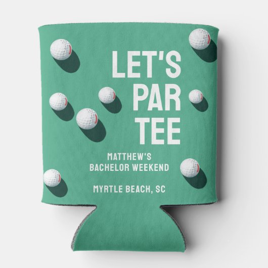 Aangepaste Bachelor Party Golfreis Let's Par T-shi Blikjeskoeler (Achterkant)