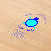 Aangepaste Bachelor Party voor blauwe schildpad Acryl Uitnodigingen (Laagn)