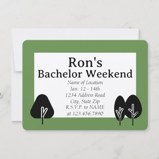 Aangepaste Bachelor Weekend Wilderness Uitnodiging (Voorkant)