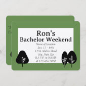 Aangepaste Bachelor Weekend Wilderness Uitnodiging (Voorkant / Achterkant)
