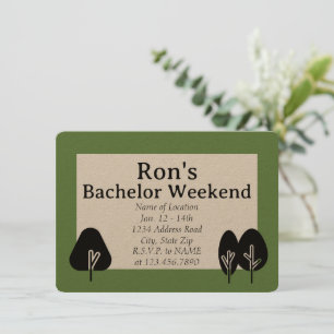 Aangepaste Bachelor Weekend Wilderness Uitnodiging